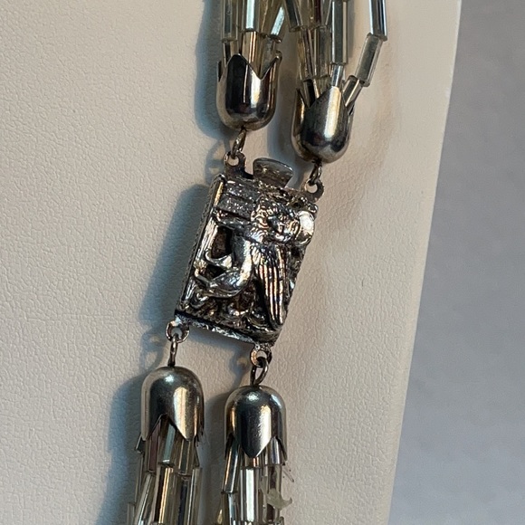 Vintage Italy torsade beaded necklace with Sphinx sterling clasp 30” - Picture 3 of 10